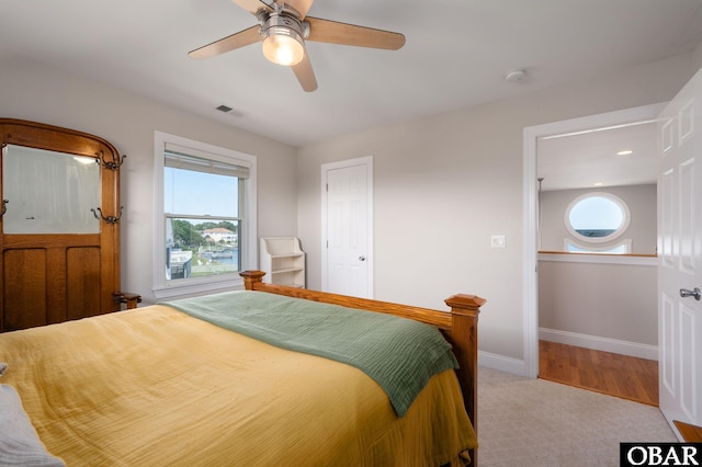 103 King Edward Ct Lot 13, Kill Devil Hills, NC 27948 - bedroom with baseboards, carpet, and ceiling fan