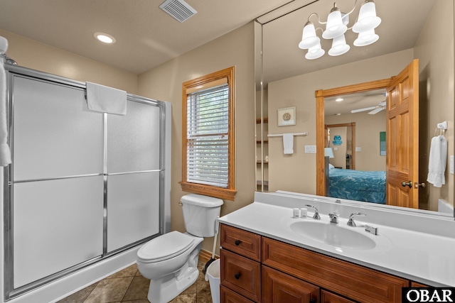 109 Duck Ridge Village Ct Lot 14, Duck, NC 27949 - full bathroom with connected bathroom, a stall shower, tile patterned flooring, toilet, and vanity