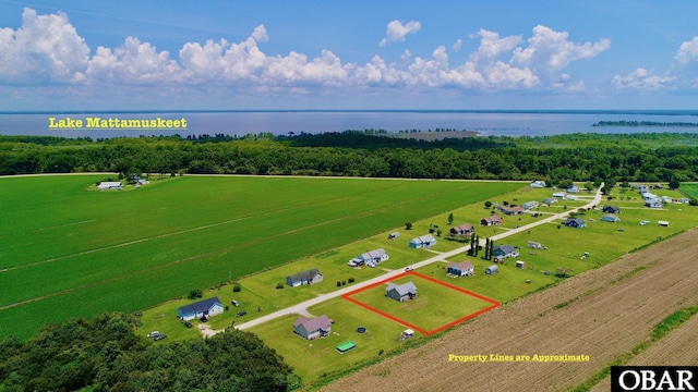 269 Lakeview Ct Lot 12, Engelhard, NC 27824 - aerial view of property and surrounding area with property parcel outlined and a nearby body of water