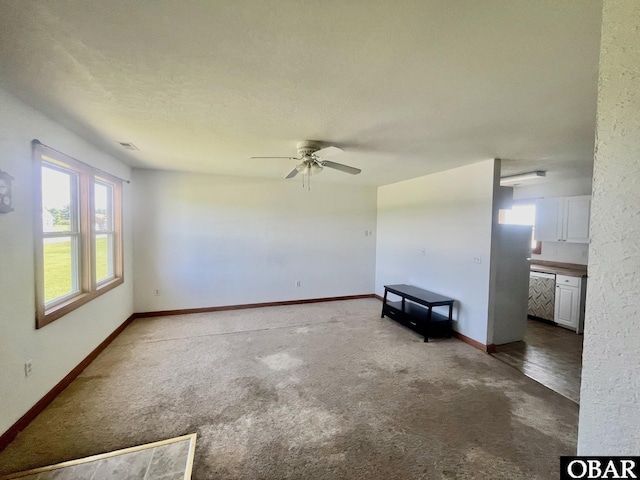 269 Lakeview Ct Lot 12, Engelhard, NC 27824 - carpeted empty room with a ceiling fan and a textured ceiling