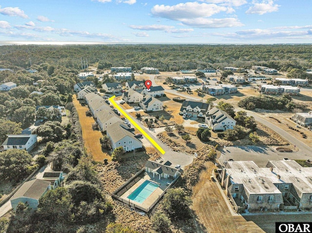 aerial view featuring a residential view