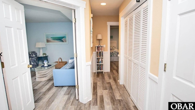 273 Whites Pt Lot 183, Corolla, NC 27927 - corridor featuring wood finished floors and recessed lighting