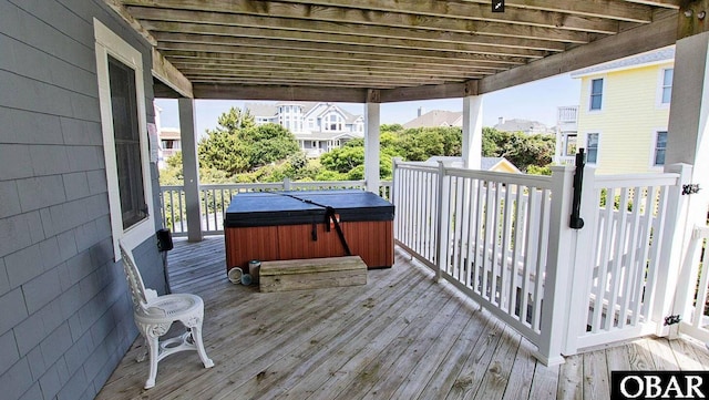 273 Whites Pt Lot 183, Corolla, NC 27927 - wooden terrace featuring a hot tub