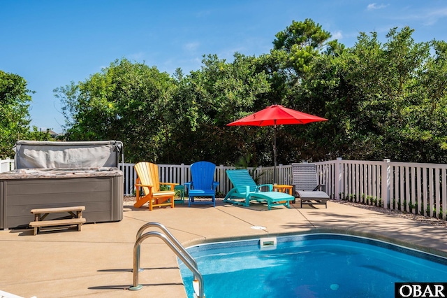 1045 Whalehead Dr Lot 27, Corolla, NC 27927 - view of swimming pool with a patio and a hot tub