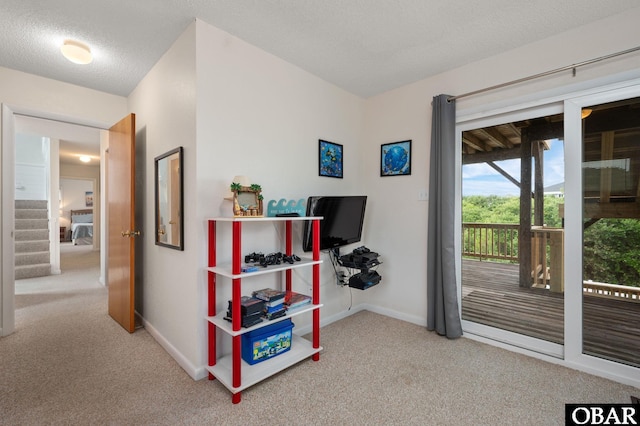 1045 Whalehead Dr Lot 27, Corolla, NC 27927 - playroom with carpet, baseboards, and a textured ceiling