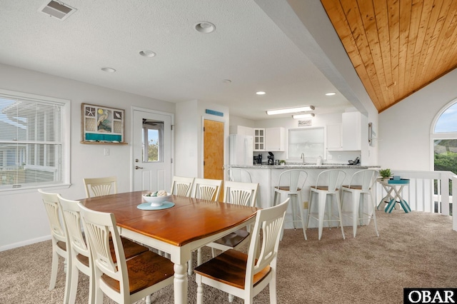 1045 Whalehead Dr Lot 27, Corolla, NC 27927 - dining area featuring light carpet, recessed lighting, baseboards, and a textured ceiling