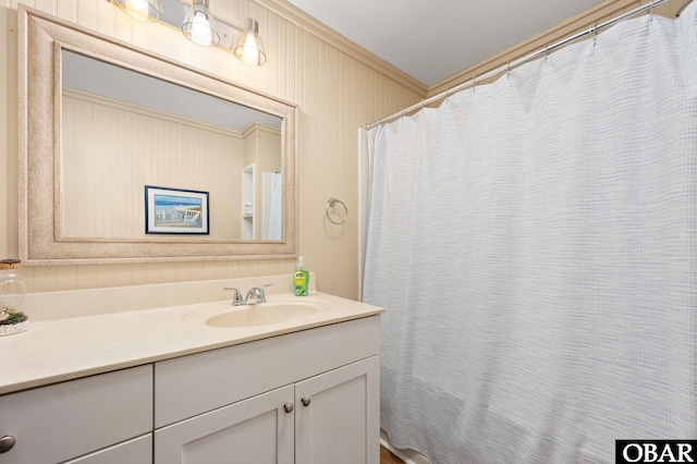 300 S Virginia Dare Trl Lot 1, Kill Devil Hills, NC 27948 - bathroom featuring vanity and crown molding
