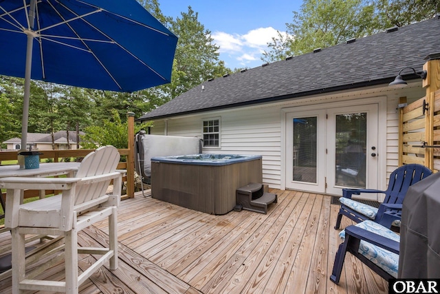 103 Nathan Dr Lot # 2, Grandy, NC 27939 - wooden terrace with a hot tub