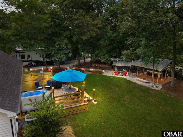 103 Nathan Dr Lot # 2, Grandy, NC 27939 - view of grassy yard with a wooden deck