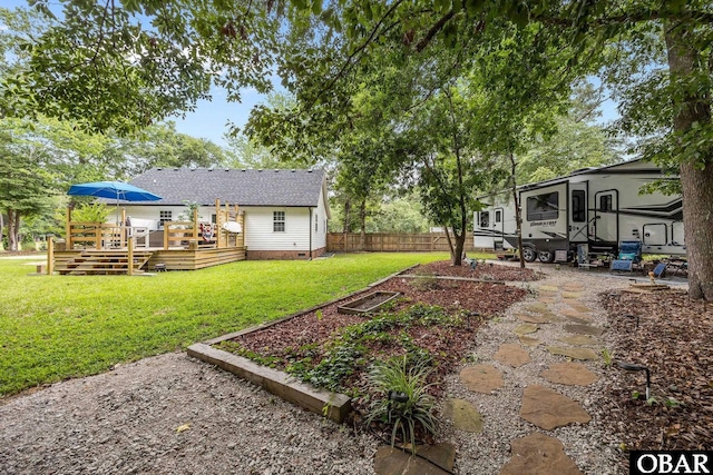 103 Nathan Dr Lot # 2, Grandy, NC 27939 - view of yard featuring a wooden deck and a garden