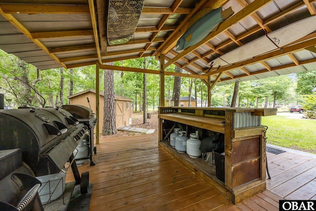 103 Nathan Dr Lot # 2, Grandy, NC 27939 - wooden deck featuring a shed