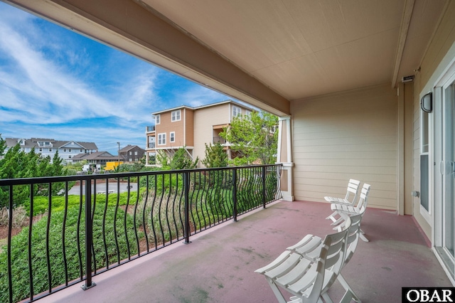 balcony with a residential view