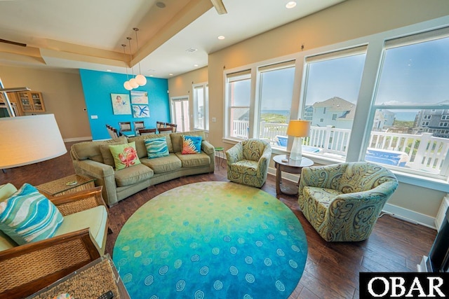 57233 Summerplace Dr Lot 26, Hatteras, NC 27943 - living room with hardwood / wood-style flooring, plenty of natural light, and recessed lighting