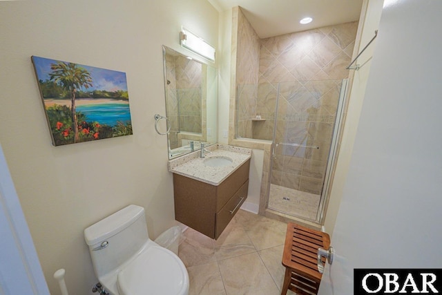 57233 Summerplace Dr Lot 26, Hatteras, NC 27943 - bathroom featuring vanity, a shower stall, and recessed lighting