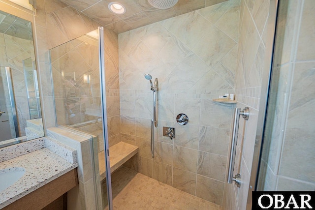 57233 Summerplace Dr Lot 26, Hatteras, NC 27943 - full bath featuring tiled shower, vanity, and recessed lighting