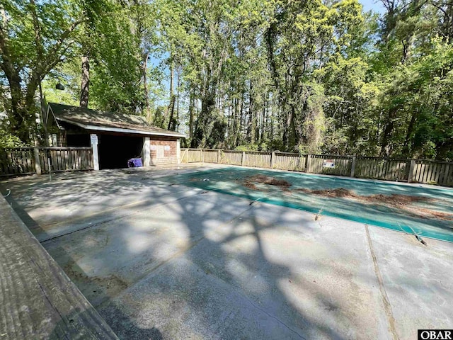 community pool with fence