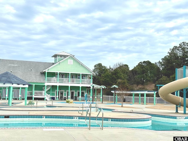 1800 Saint David Rd Unit 104-D 2, Kill Devil Hills, NC 27948 - community pool with a patio area and a water slide