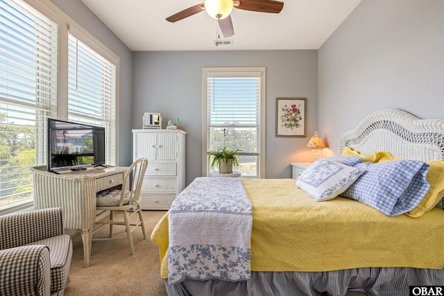 1800 Saint David Rd Unit 104-D 2, Kill Devil Hills, NC 27948 - carpeted bedroom featuring multiple windows and a ceiling fan