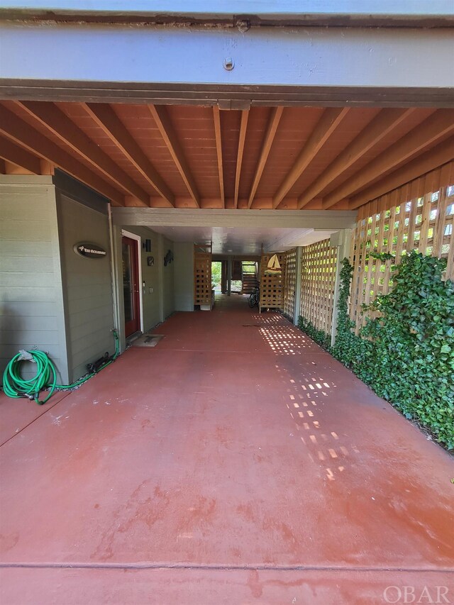 view of patio with a carport