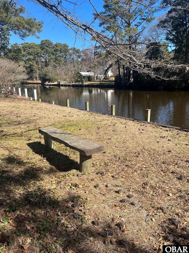 exterior space featuring a water view