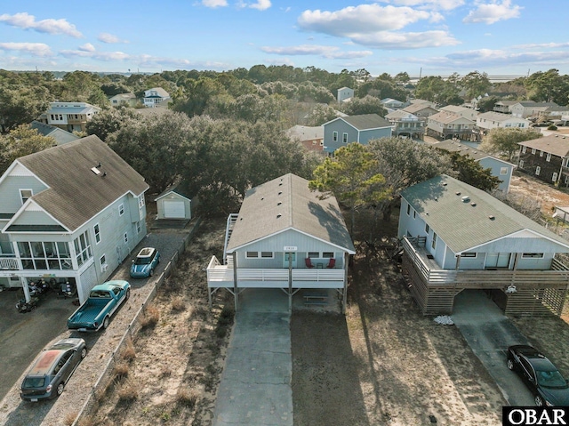 drone / aerial view with a residential view