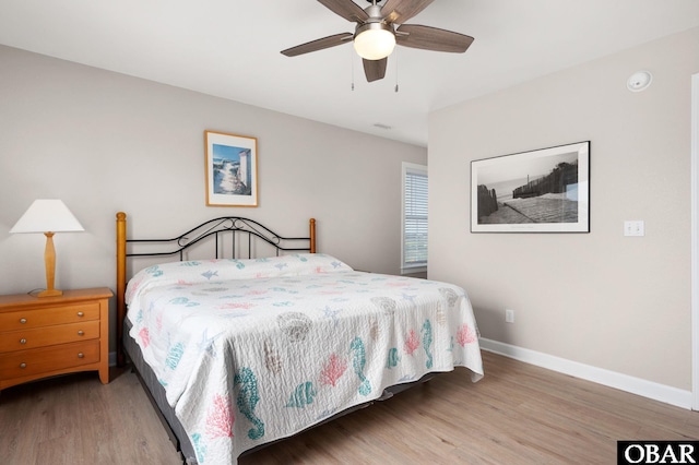 57241 Summerplace Dr Lot 28, Hatteras, NC 27943 - bedroom featuring light wood-style flooring, baseboards, and a ceiling fan