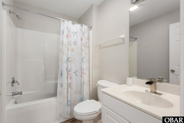 57241 Summerplace Dr Lot 28, Hatteras, NC 27943 - bathroom with toilet, vanity, and shower / tub combo with curtain