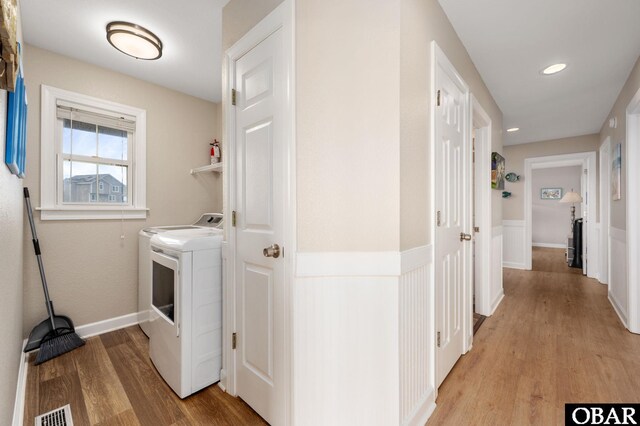 57241 Summerplace Dr Lot 28, Hatteras, NC 27943 - laundry room with light wood-style floors, recessed lighting, and a wainscoted wall