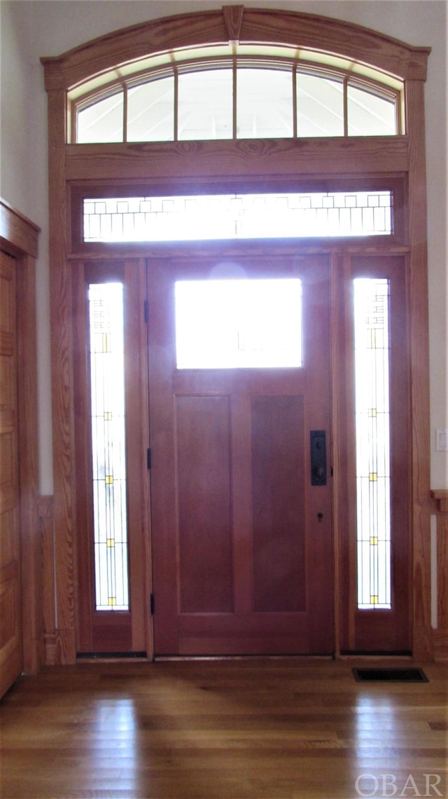 entrance foyer with dark wood-type flooring