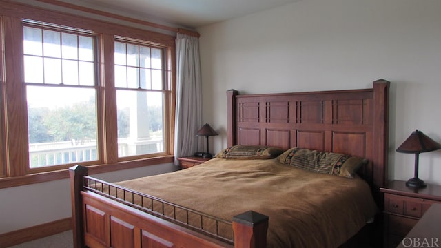 bedroom with multiple windows and baseboards