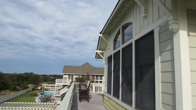 exterior space with a balcony