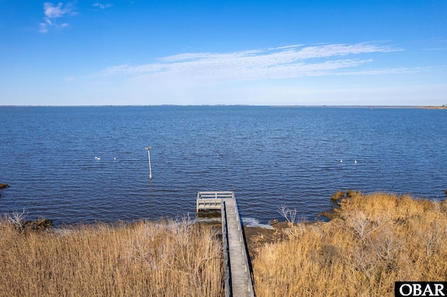 water view with a boat dock