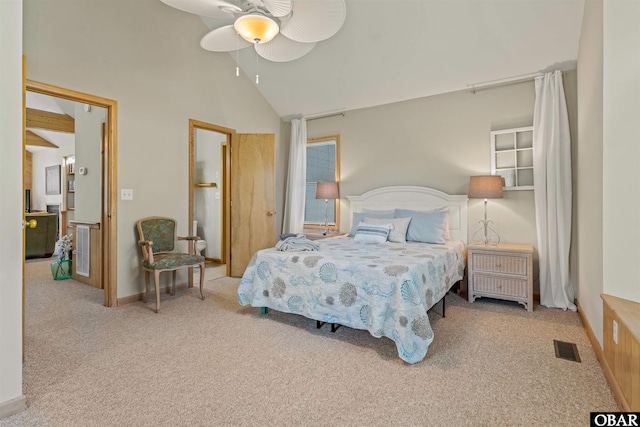 1039 Miller Ct Lot 526, Corolla, NC 27927 - carpeted bedroom with ceiling fan and high vaulted ceiling