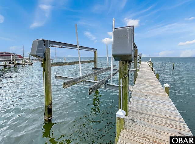 156 Longbeach Dr Unit Lot3, Hertford, NC 27944 - dock with boat lift and a water view
