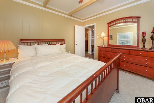 156 Longbeach Dr Unit Lot3, Hertford, NC 27944 - carpeted bedroom with beamed ceiling and ornamental molding