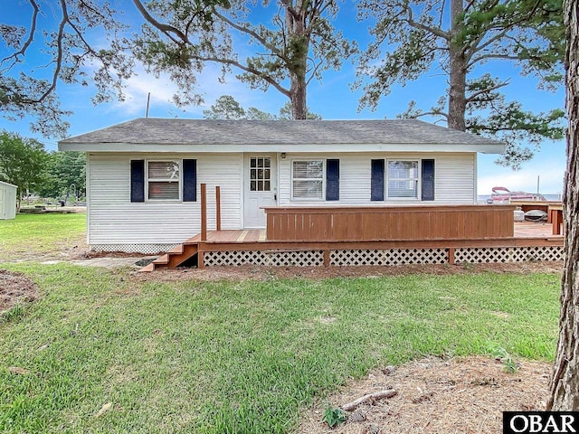 156 Longbeach Dr Unit Lot3, Hertford, NC 27944 - back of house with a deck and a yard