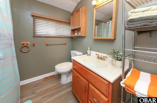 156 Longbeach Dr Unit Lot3, Hertford, NC 27944 - bathroom with vanity, wood finished floors, and lofted ceiling
