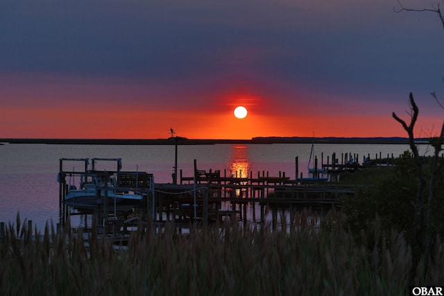 821 Cedar Dr Lot 101, 102, Kill Devil Hills, NC 27948 - dock area featuring a water view and boat lift