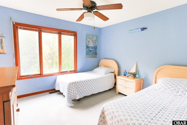 821 Cedar Dr Lot 101, 102, Kill Devil Hills, NC 27948 - carpeted bedroom with baseboards and ceiling fan