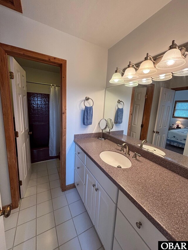 114 Poteskeet Dr Lot 66, Kitty Hawk, NC 27949 - full bathroom featuring tile patterned floors, vanity, and a shower with curtain