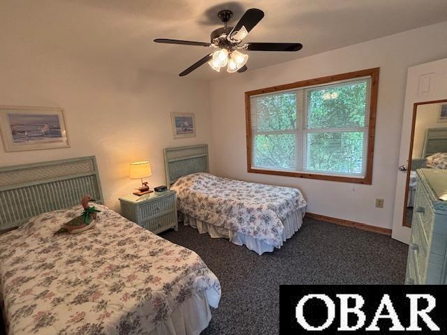 114 Poteskeet Dr Lot 66, Kitty Hawk, NC 27949 - bedroom featuring carpet, baseboards, and a ceiling fan