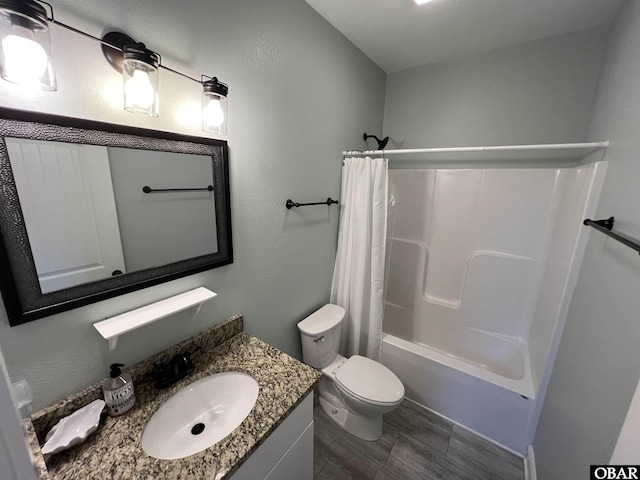 74 Lake Dr, Ocracoke, NC 27960 - bathroom with vanity, shower / bathtub combination with curtain, and tile patterned floors