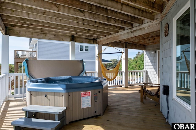4705 Summer Ln Lot 2, Kitty Hawk, NC 27949 - wooden deck with a hot tub