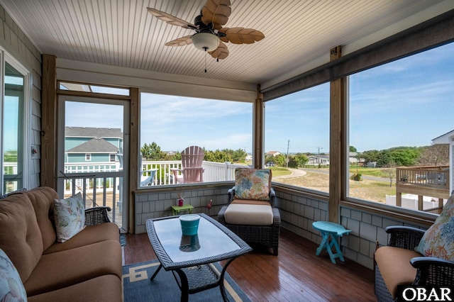 4705 Summer Ln Lot 2, Kitty Hawk, NC 27949 - sunroom featuring a wealth of natural light and ceiling fan