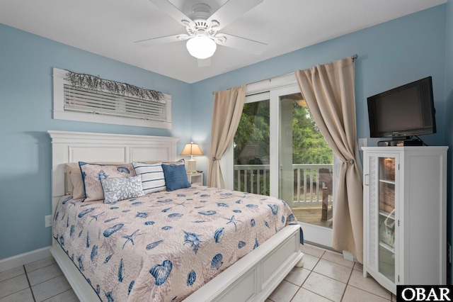 4705 Summer Ln Lot 2, Kitty Hawk, NC 27949 - bedroom featuring ceiling fan, access to outside, baseboards, and light tile patterned floors