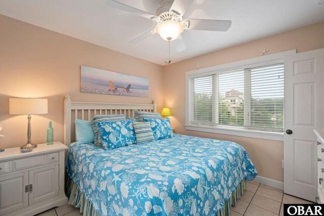 4705 Summer Ln Lot 2, Kitty Hawk, NC 27949 - bedroom featuring baseboards, light tile patterned flooring, and ceiling fan