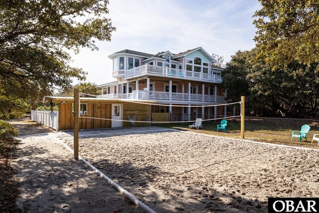 567 Ocean Trl Lot 140, Corolla, NC 27927 - back of property with volleyball court