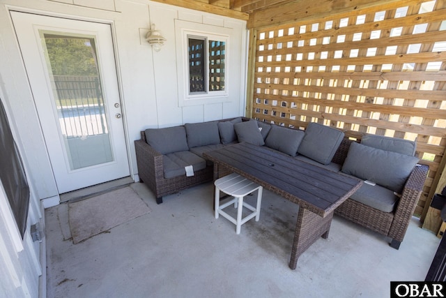 view of patio / terrace with an outdoor hangout area