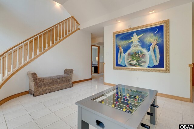 1219 Bismark Dr Lot # 107, Corolla, NC 27927 - recreation room featuring light tile patterned floors and recessed lighting