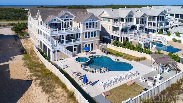 aerial view with a residential view